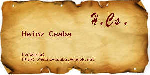 Heinz Csaba névjegykártya